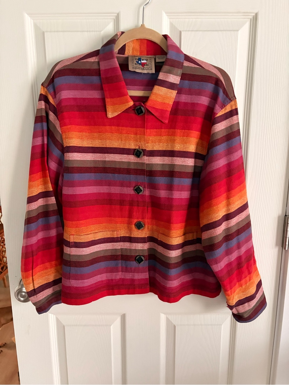 Colorful Striped Button-Up Jacket - Multi
